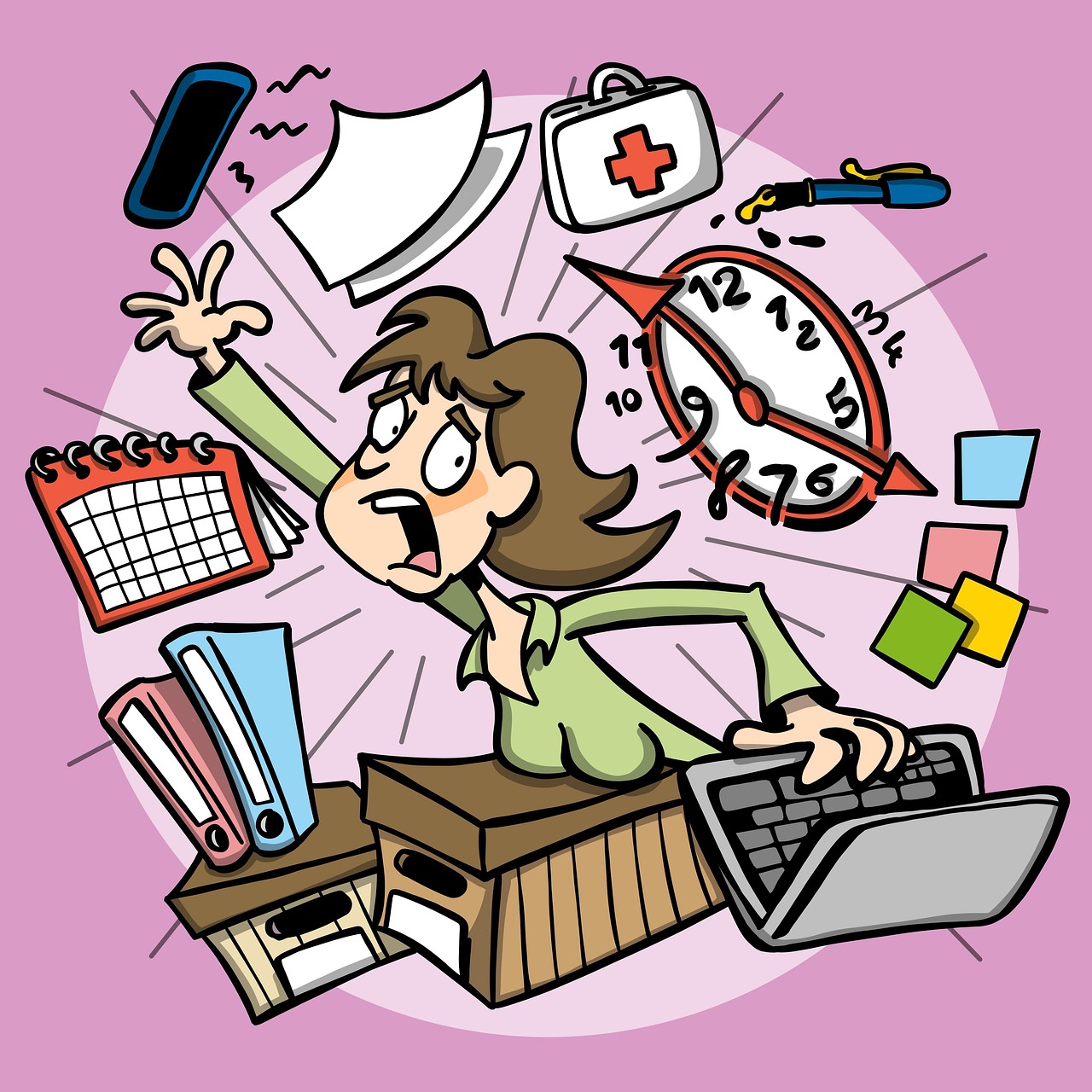 사무실업무로 스트레스 받는 여성