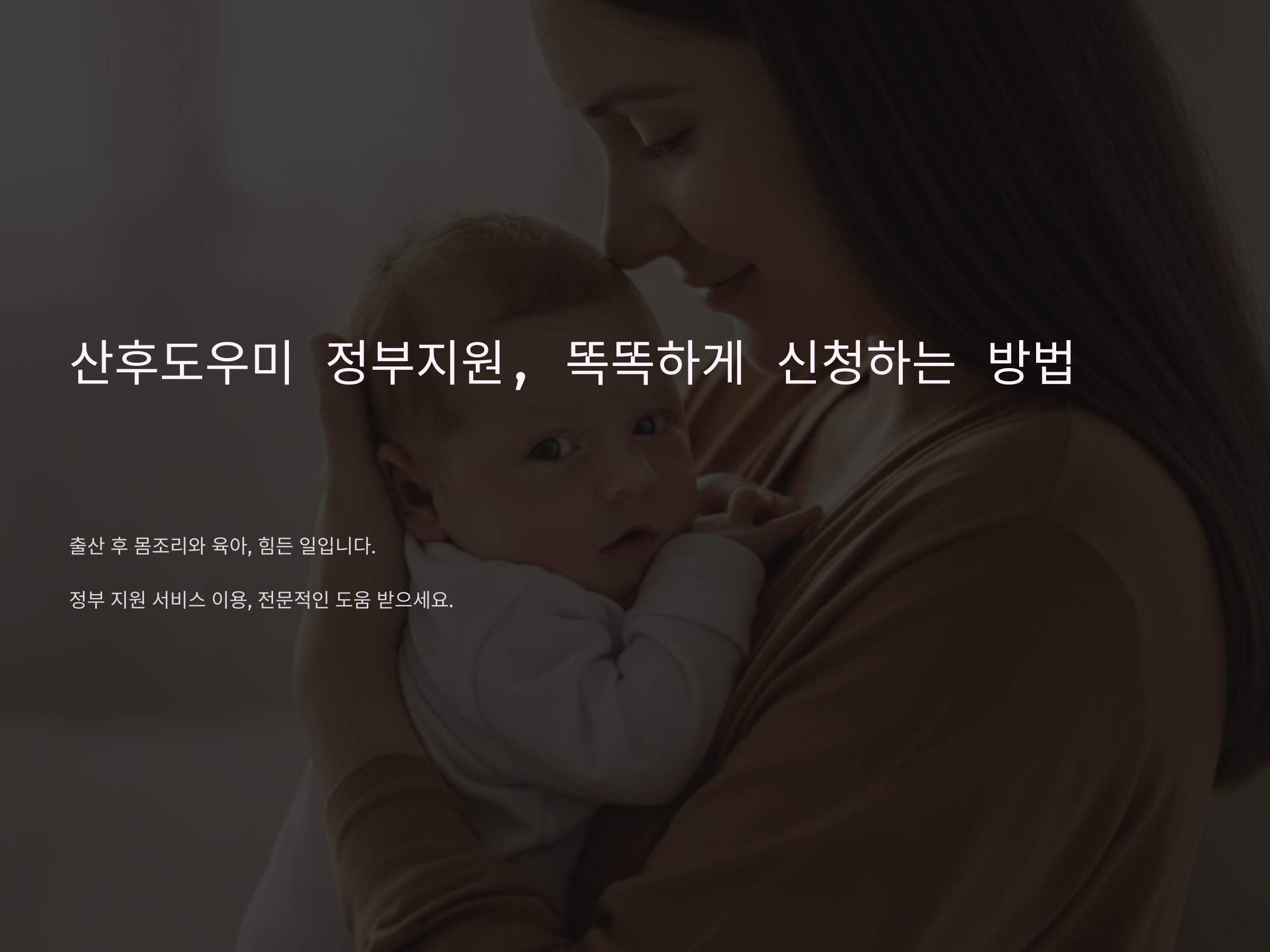 산후도우미 정부지원, 똑똑하게 신청하는 방법