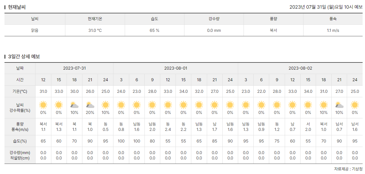 일라이트CC 날씨 정보