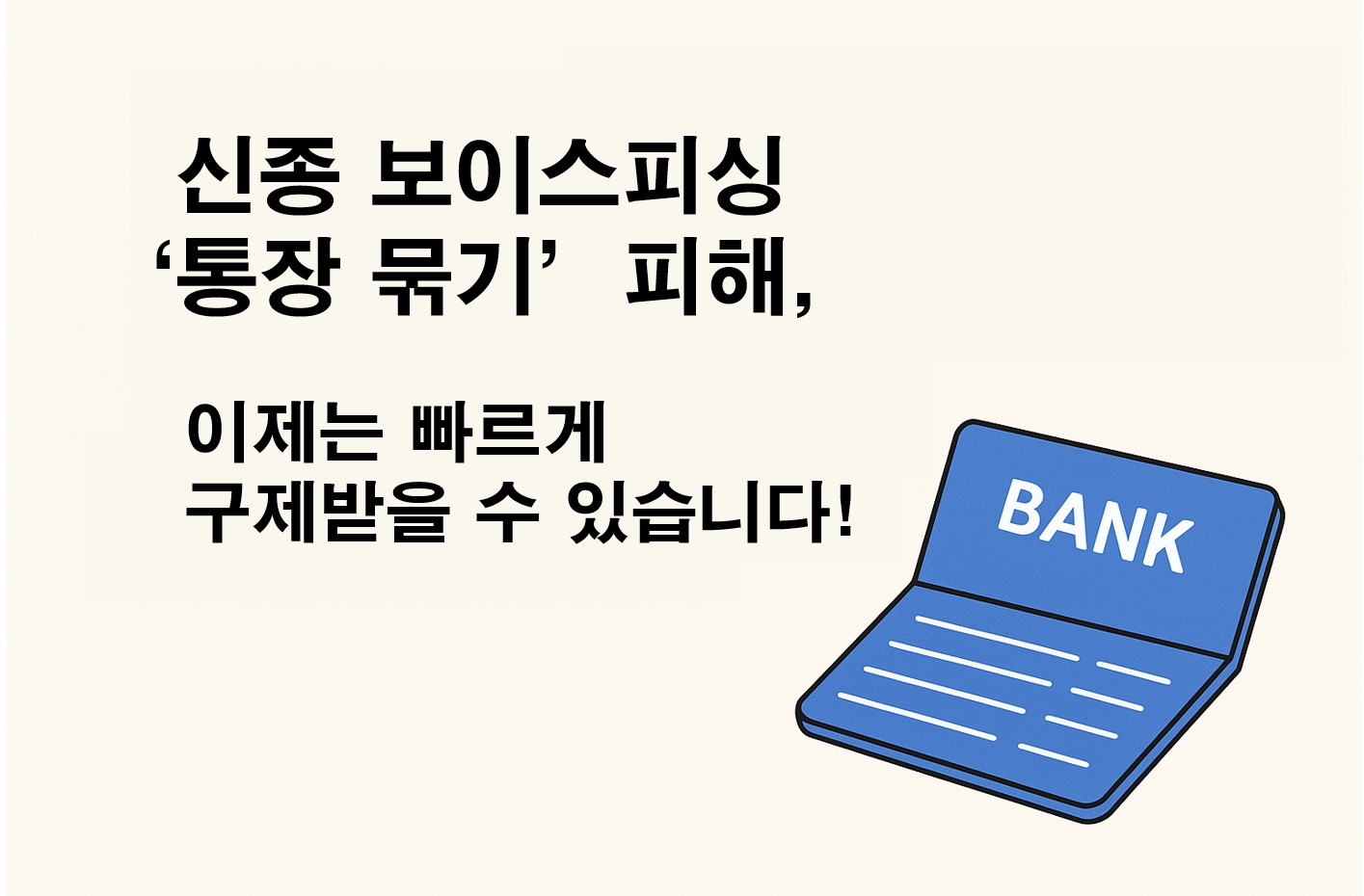 신종 보이스피싱 통장묶기