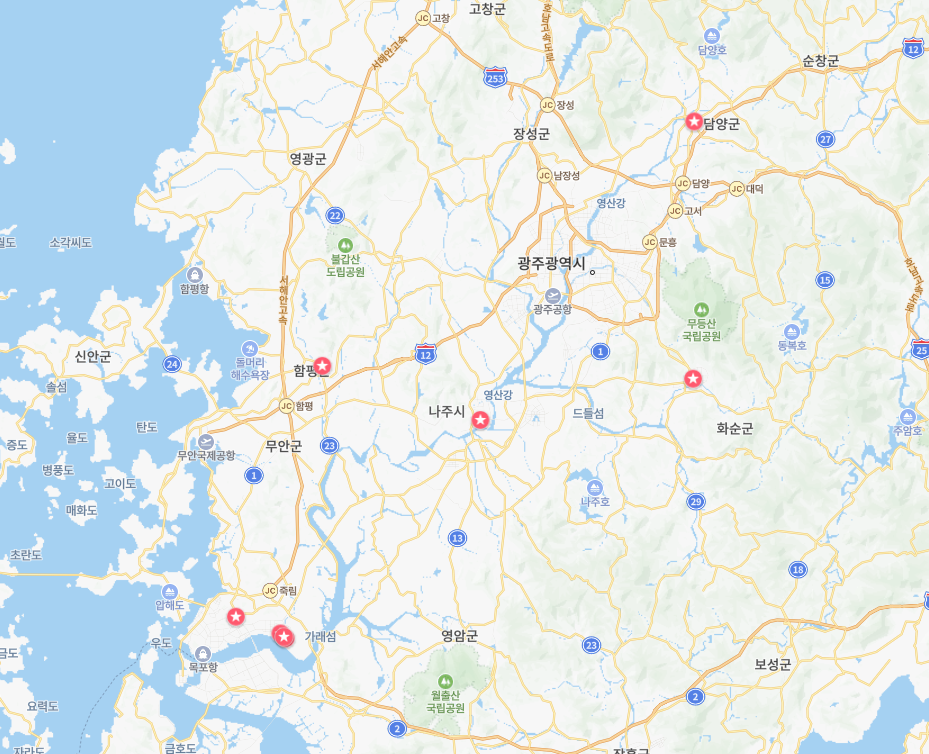 2025년 전남 내륙권(나주 목포 무안 함평 담양 화순) 입주 예정 아파트의 위치, 부동산 매매 전세 월세 시세 정보