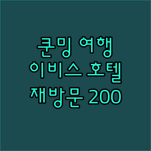 쿤밍 여행객 필독! 이비스 스타일 호..