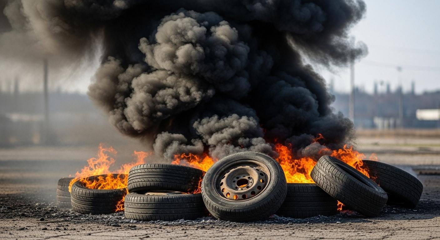 자동차 타이어 타는 냄새