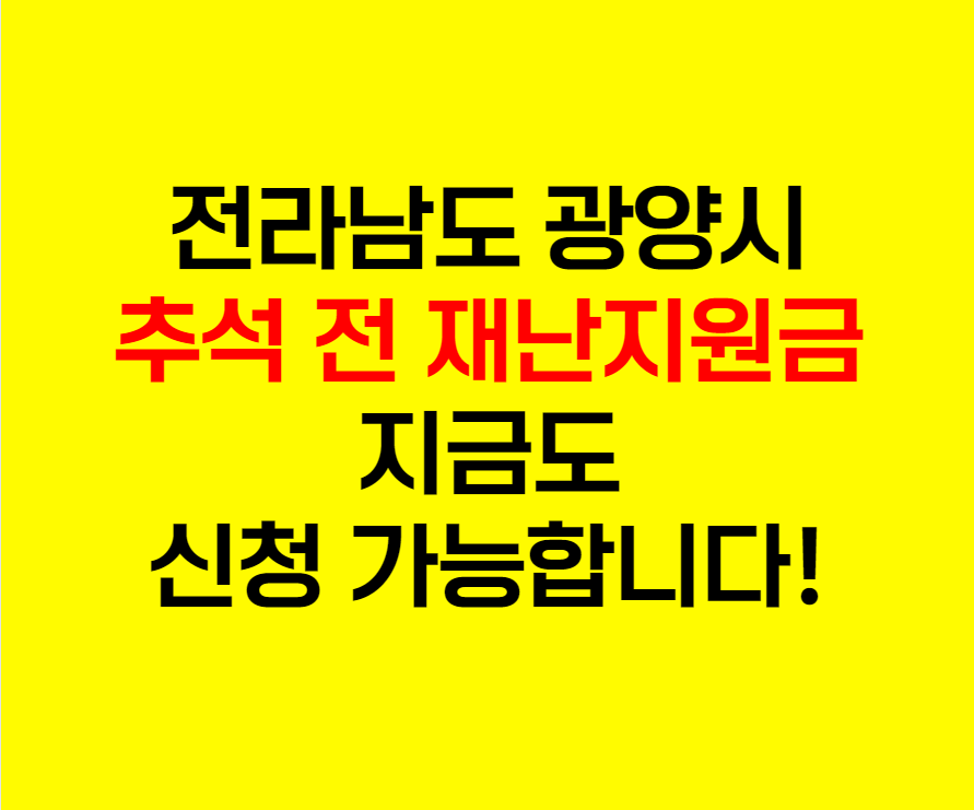 광양시재난지원금