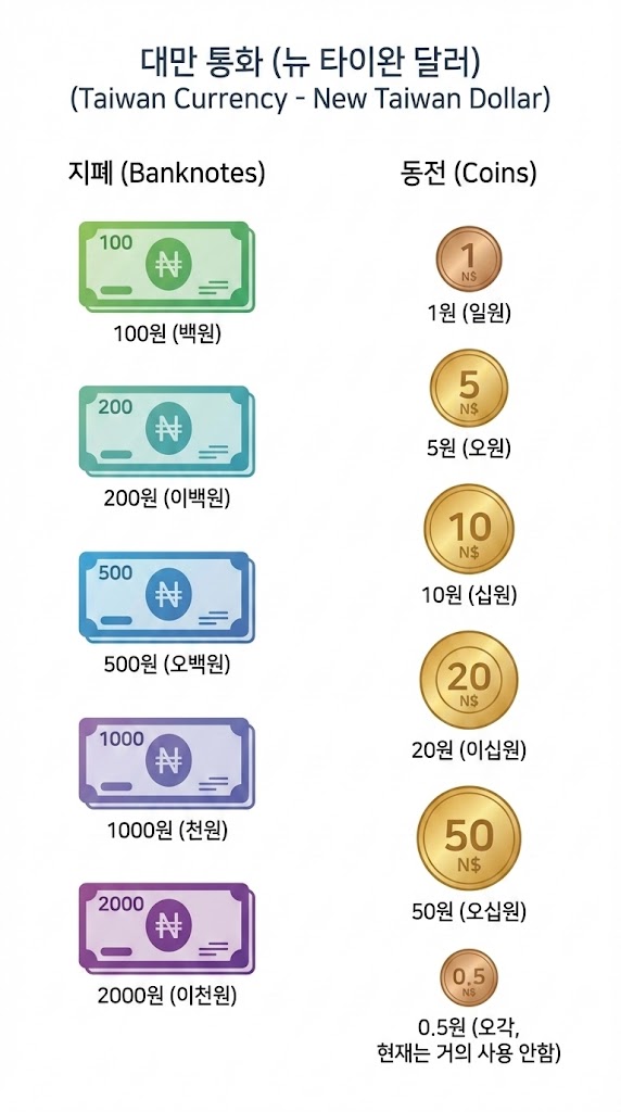 💵 2026년 최신 업데이트 대만 여행 환전 지폐 완전 정복 가이드