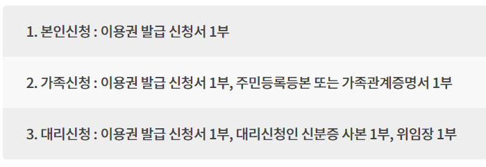 2024년 산림복지서비스 이용권 신청 서류