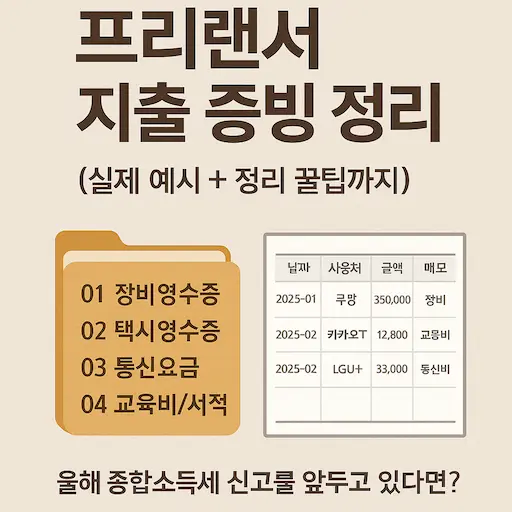 프리랜서 지출 증빙, 복잡하지 않아요. 실제 예시로 정리하는 꿀팁 지금 확인해보세요.