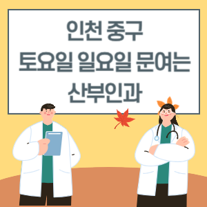 인천 중구 토요일 일요일 산부인과 진료 병원 리스트