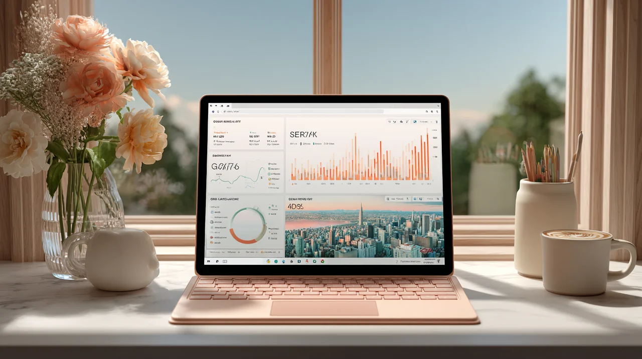SEO consultant studies graphs to decide which AI GEO tool is best for agencies 2026 tracking visibility and traffic.