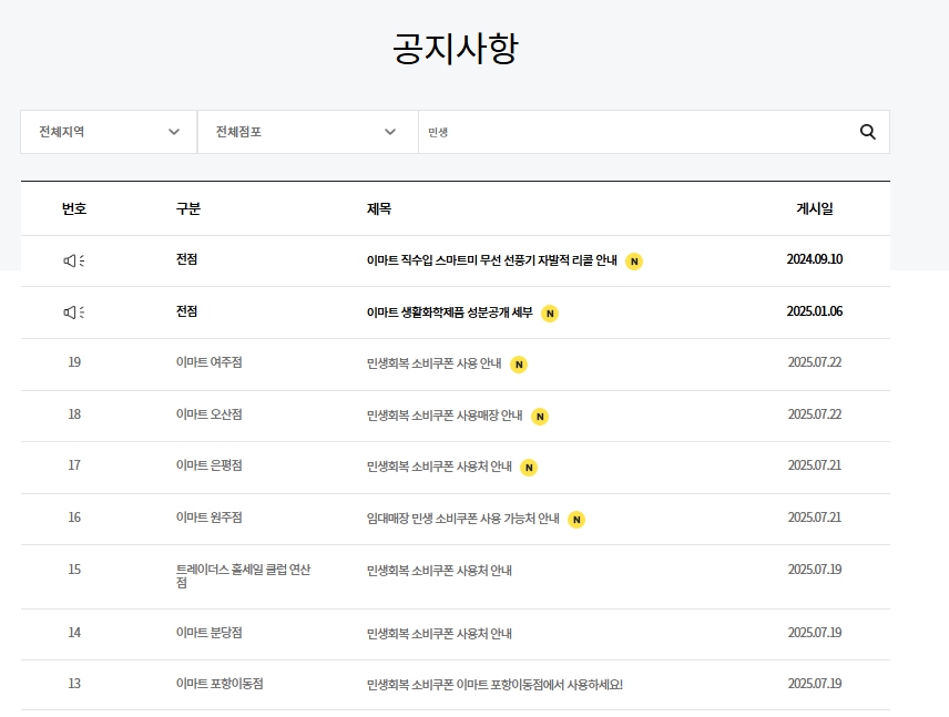 이마트&amp;#44; 롯데마트 임대매장에서도 민생회복 소비쿠폰 사용 가능해요! (매장정보)