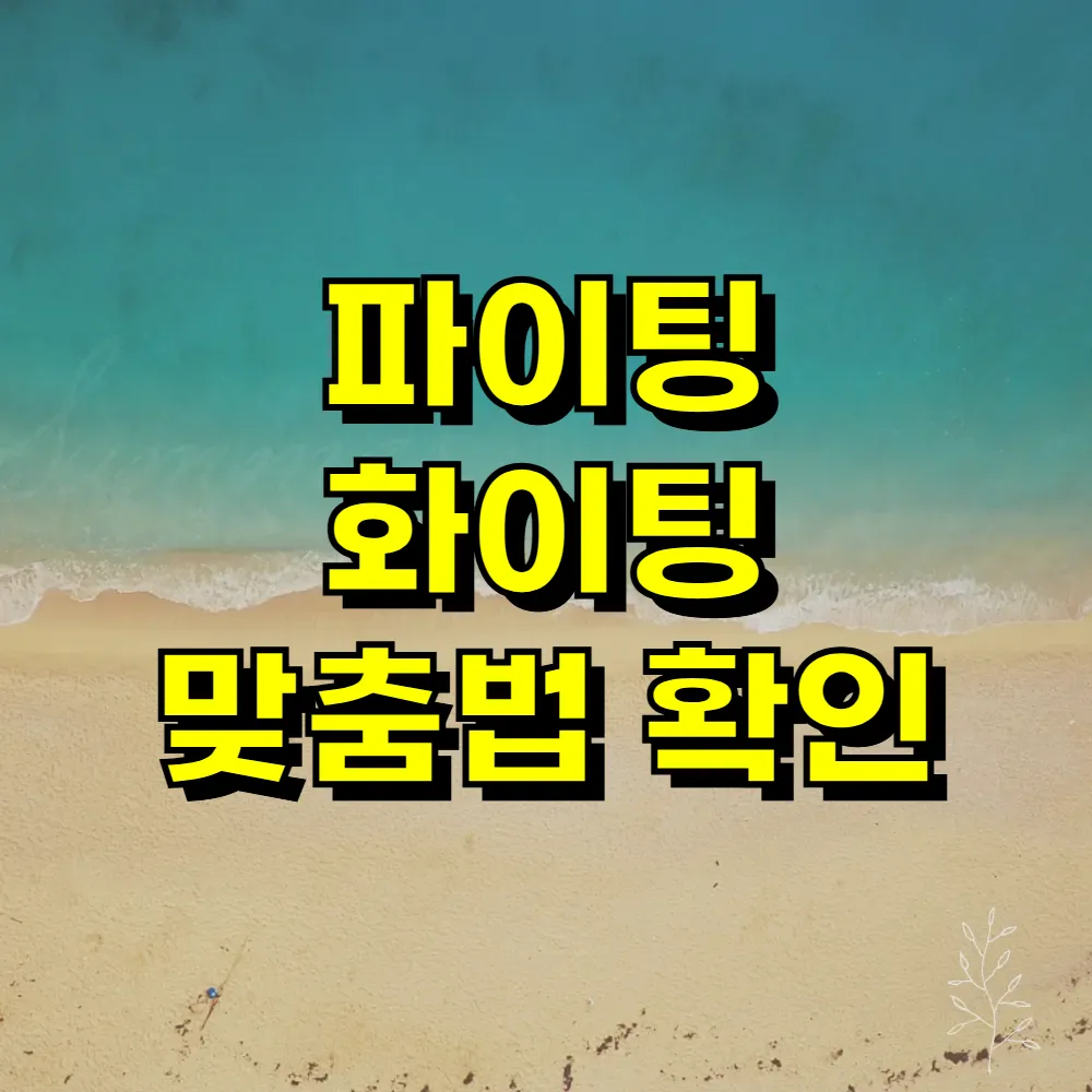 파이팅 화이팅 맞춤법 확인