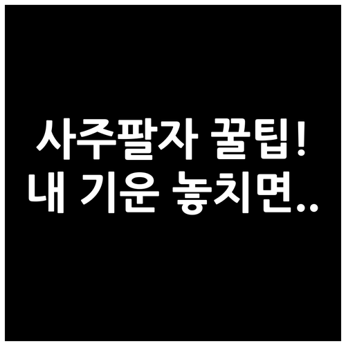 연월일시 간지 확인: 60갑자로 사주..