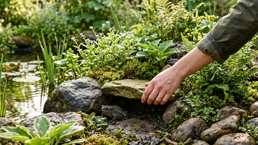 두꺼비와의 공존을 위해 정원 생태계를 가꾸는 인간의 실천적 손길