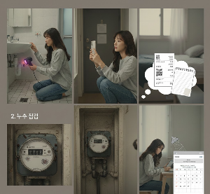수도요금 누수점검중
