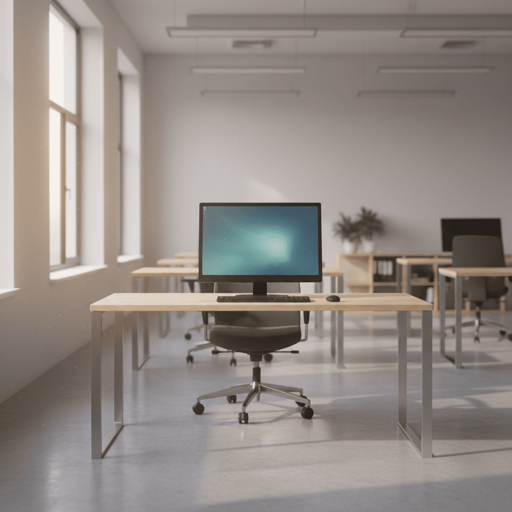 평일 오후 일정 없이 조용한 사무실 책상과 늘어진 시간의 분위기