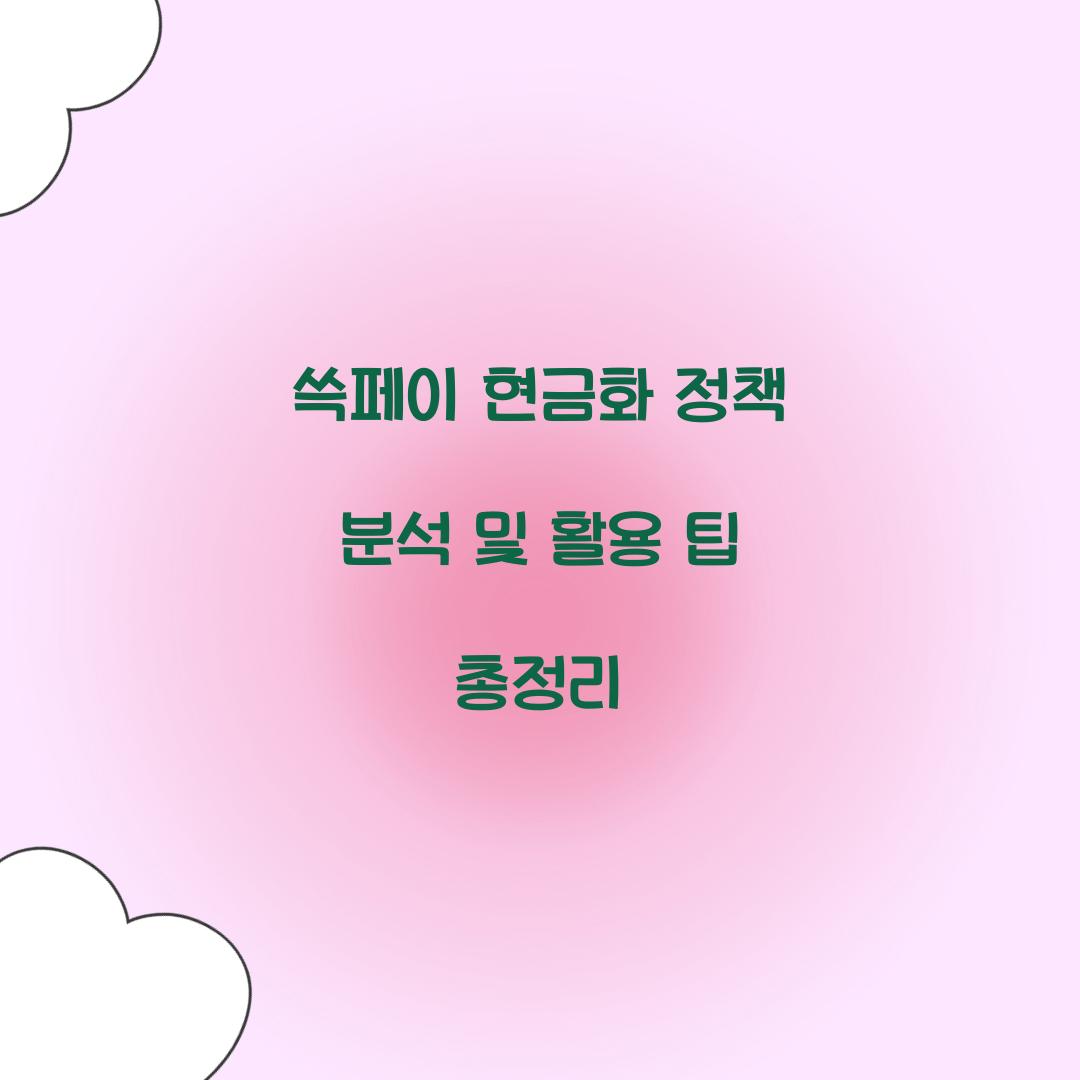 쓱페이 현금화 정책 분석