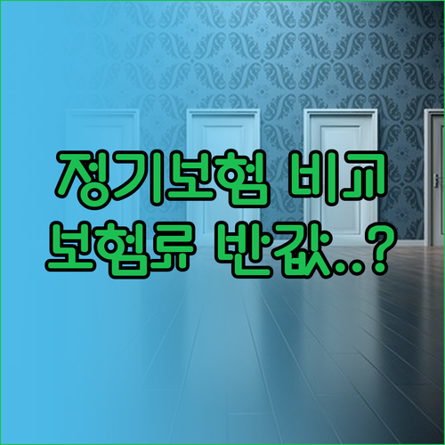 정기보험 보험료 비교와 라이프 사이클..