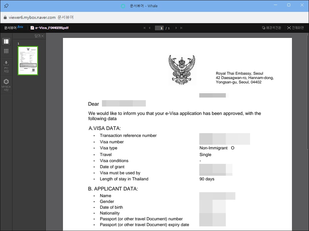 3개월 기한 비자
