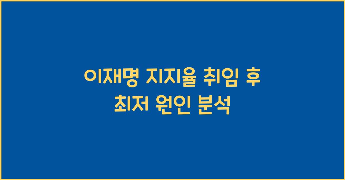 이재명 지지율 취임 후 최저
