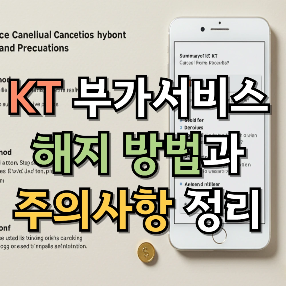KT 부가서비스 해지 방법과 주의사항 정리