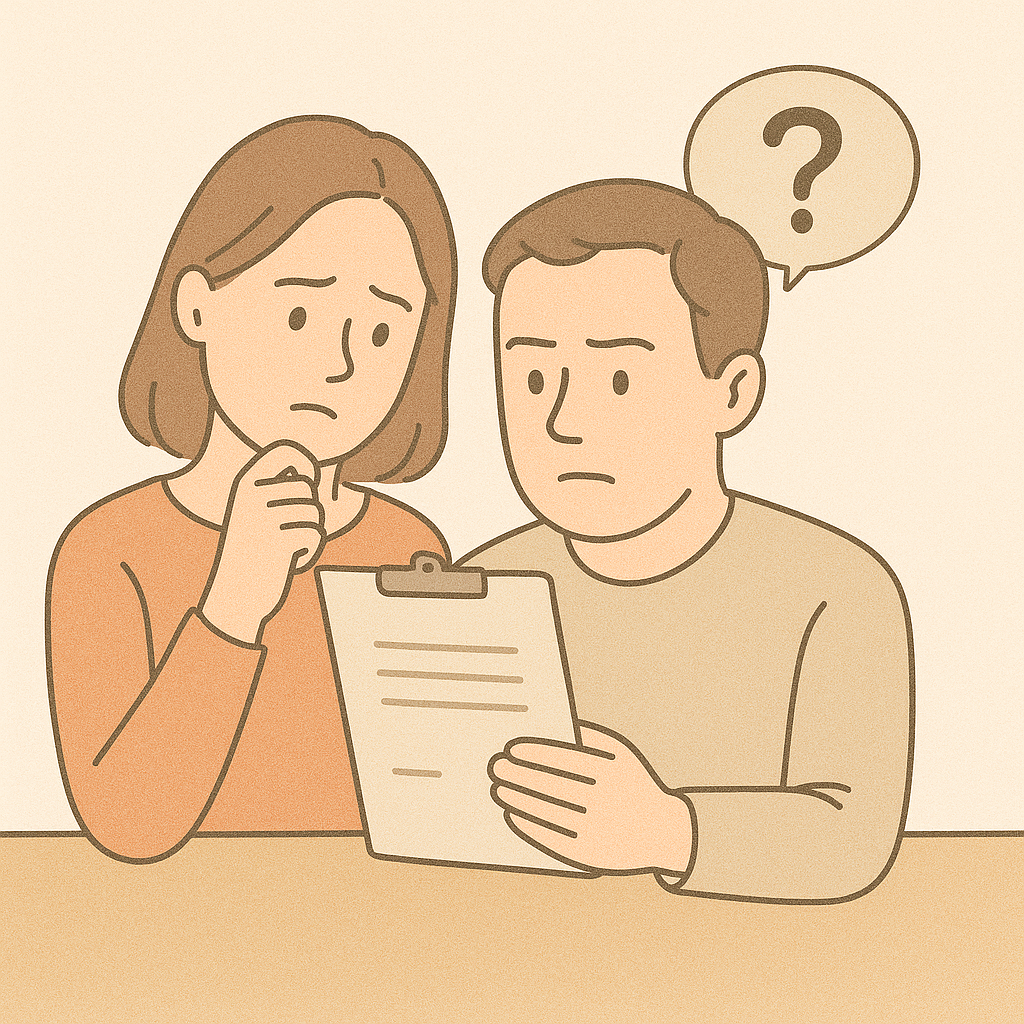 보험 해지 시 주의할 점 &amp; 해지 후 재가입 전략을 고민하는 부부 이미지