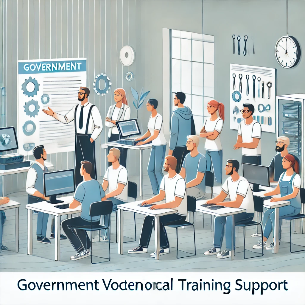 정부 지원으로 진행되는 직업 훈련에서 기술을 배우는 사람들