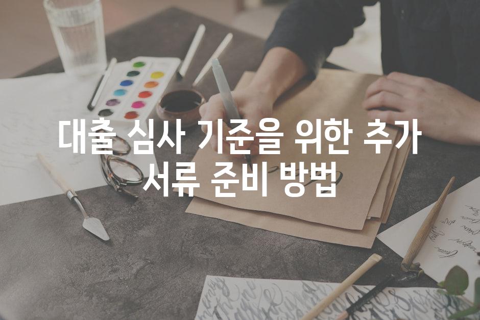 대출 심사 기준을 위한 추가 서류 준비 방법
