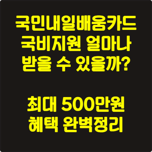 국민내일배움카드 국비지원 얼마나 받을 수 있을까 최대 500만원 혜택 완벽정리