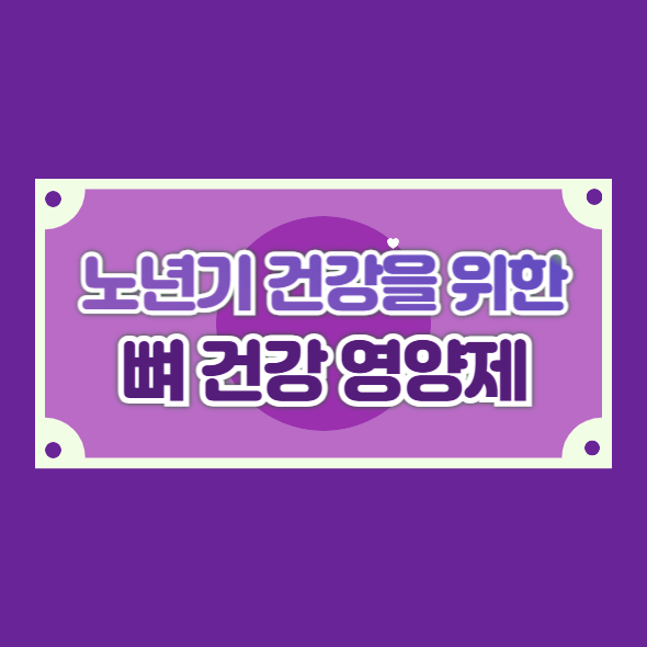 노년기 건강을 위한 뼈 건강 영양제