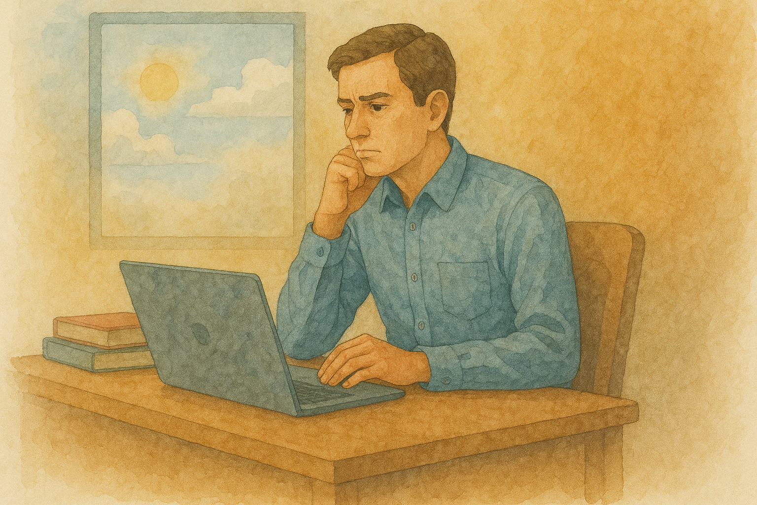 책상 앞에 앉은 남자