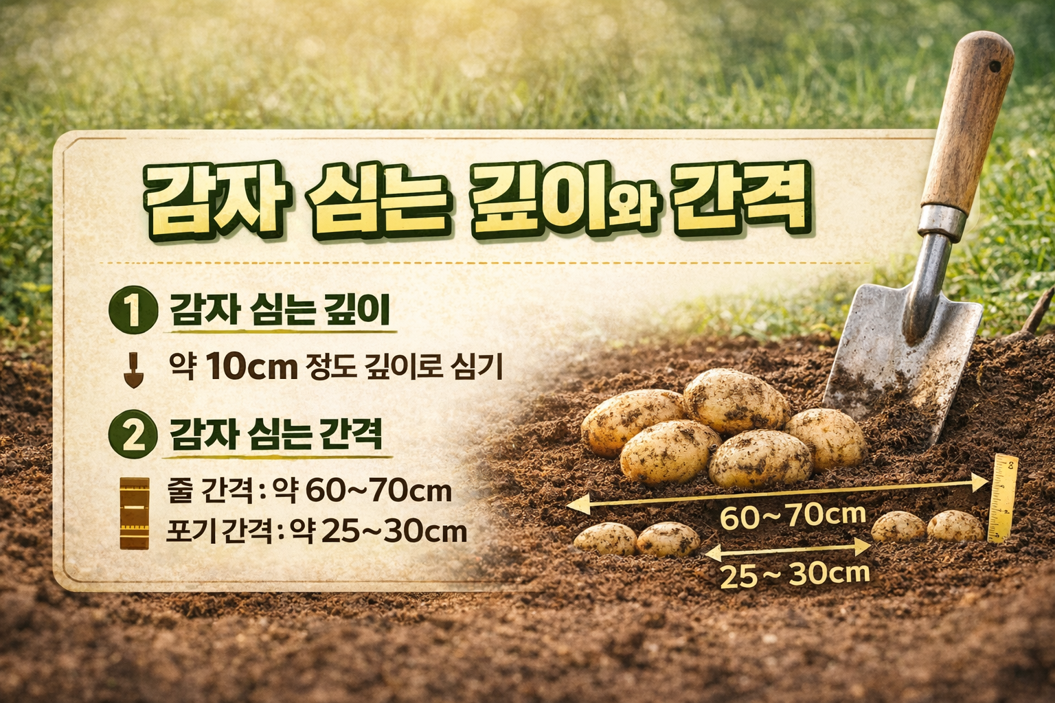 감자 심는 깊이와 간격