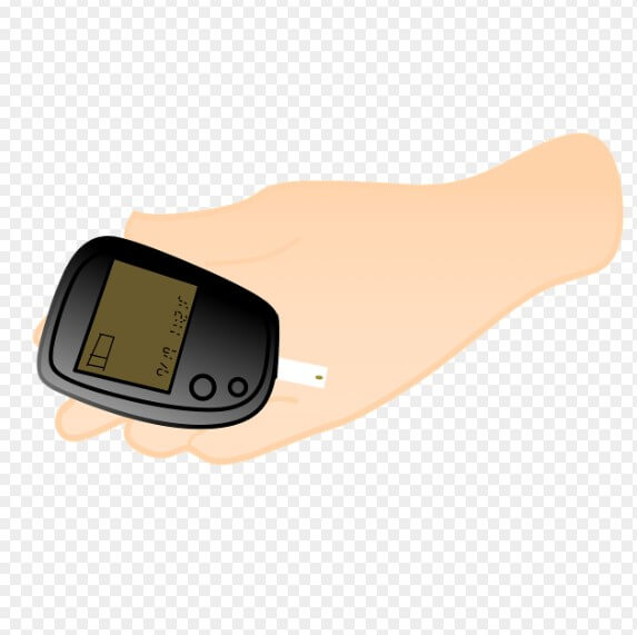 혈당 수치를 재고 있는 모습