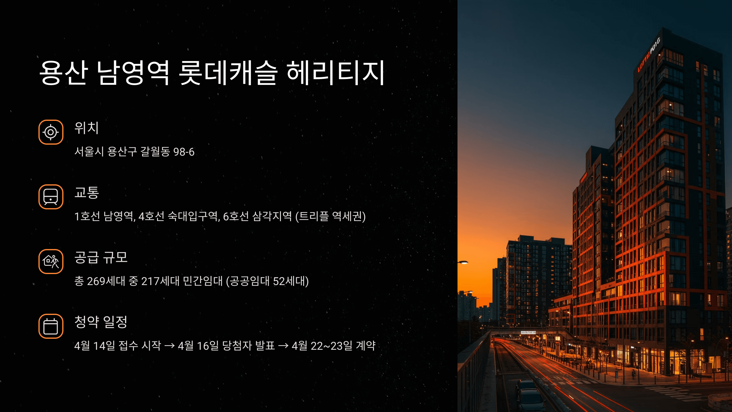 2025 서울시 청년안심주택 - 용산 남영역 롯데캐슬 헤리티지 정보