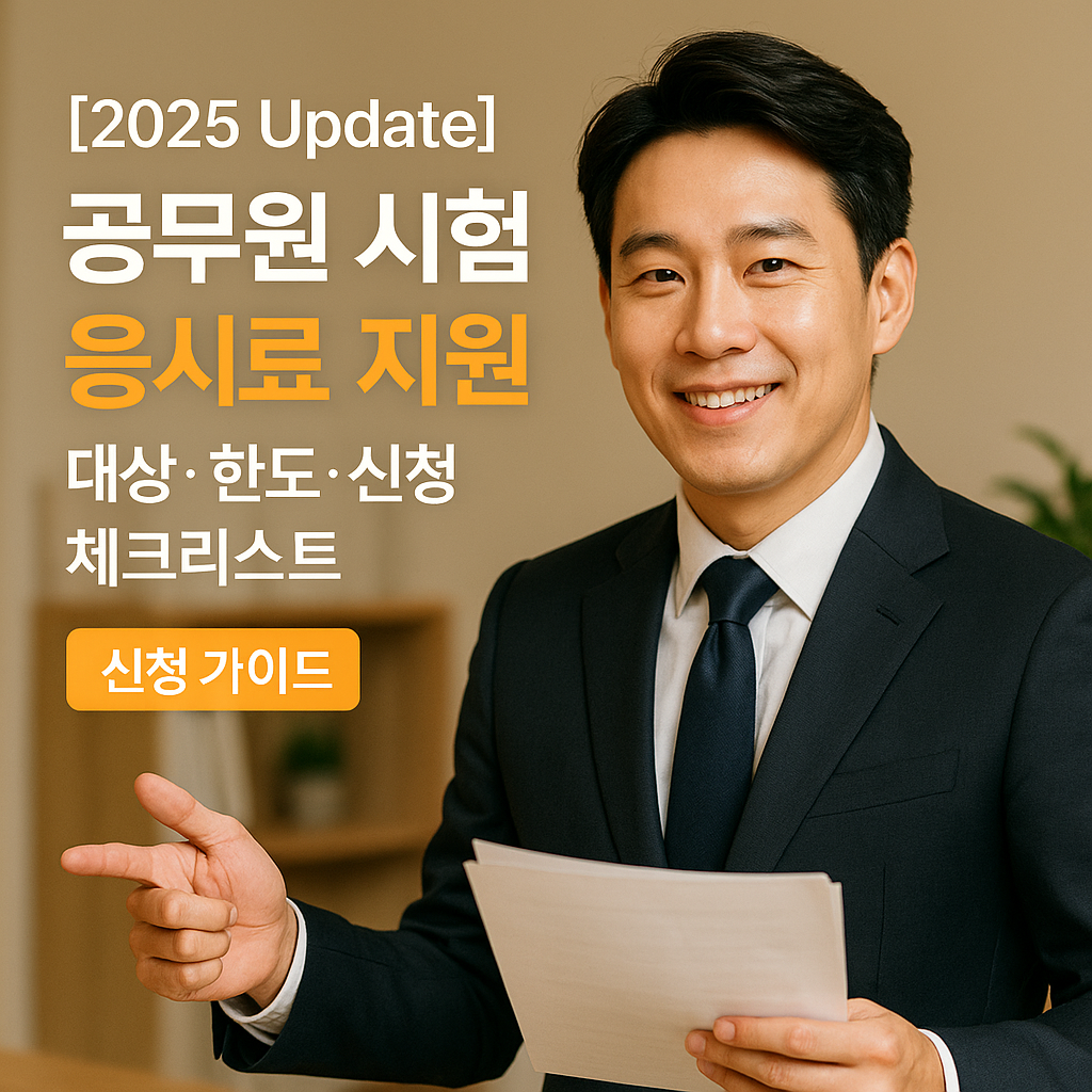 [2025 Update] 공무원 시험 응시료 지원 ｜ 대상&middot;한도&middot;신청 체크리스트