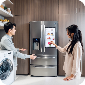 혼수가전 준비하는 예비 부부 이미지