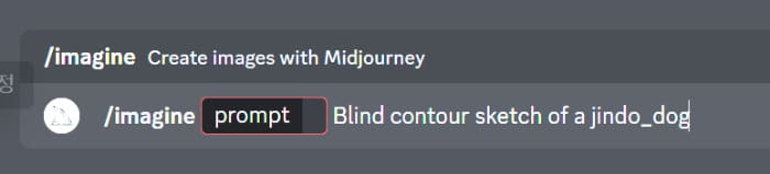 Blind contour sketch of a jindo_dog