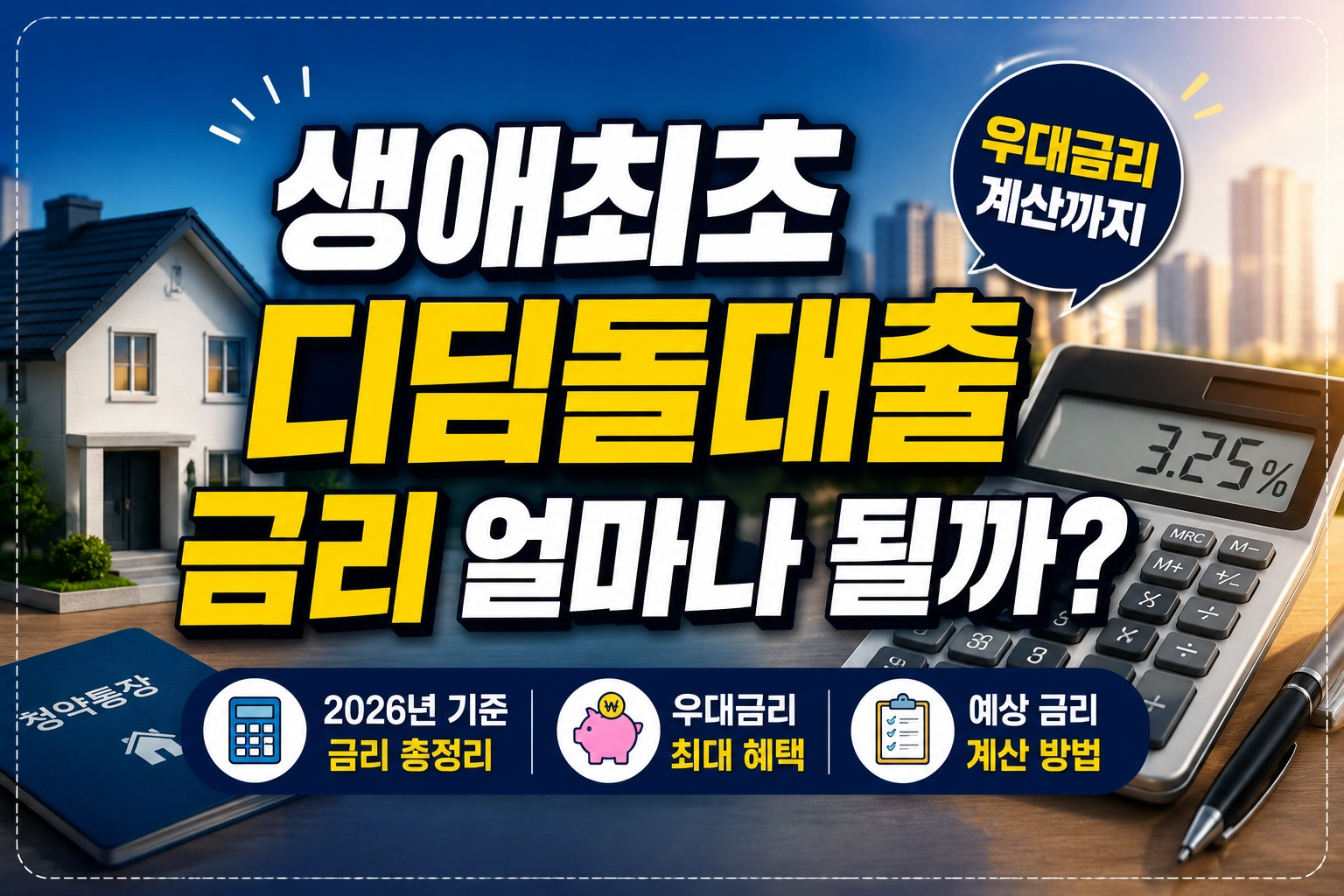 생애최초 디딤돌대출 금리 얼마나 될까 우대금리 계산까지 정리