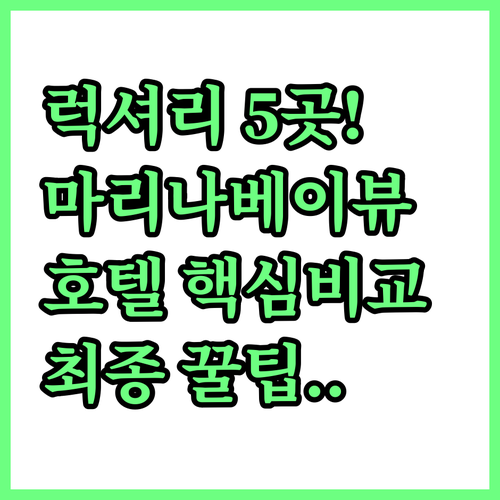 싱가포르 마리나 베이 럭셔리 호텔 5..