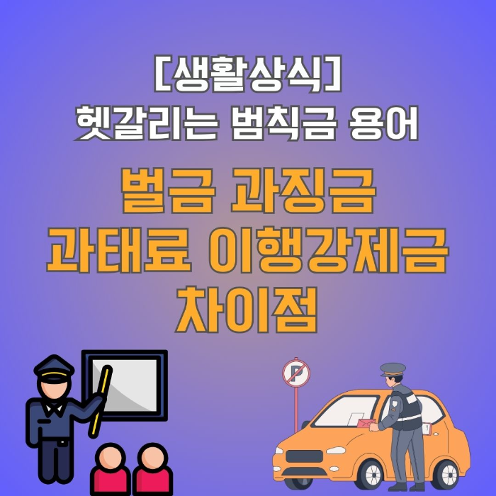 벌금/과징금/과태료/이행강제금/차이점