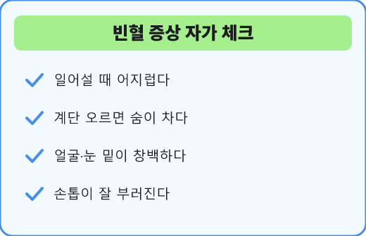 빈혈 증상 자가 체크리스트
