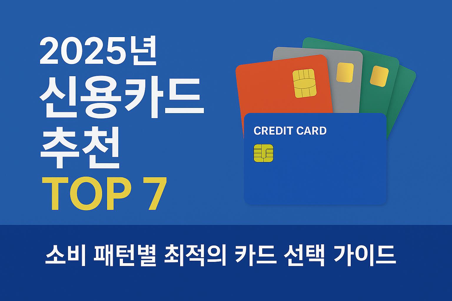 2025년 신용카드 추천: 소비자 유형별 최적의 카드 선택법