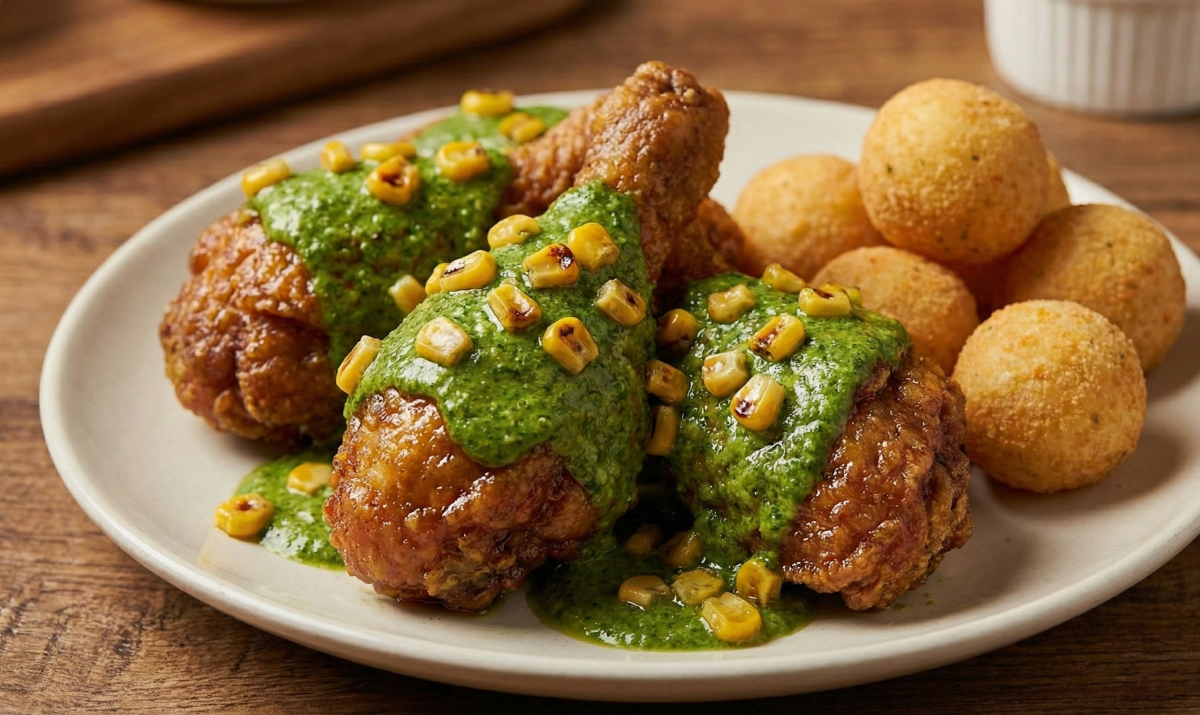 프라닭의 인기 사이드 메뉴 블랙치즈볼과 기름떡볶이가 그릇에 담긴 모습