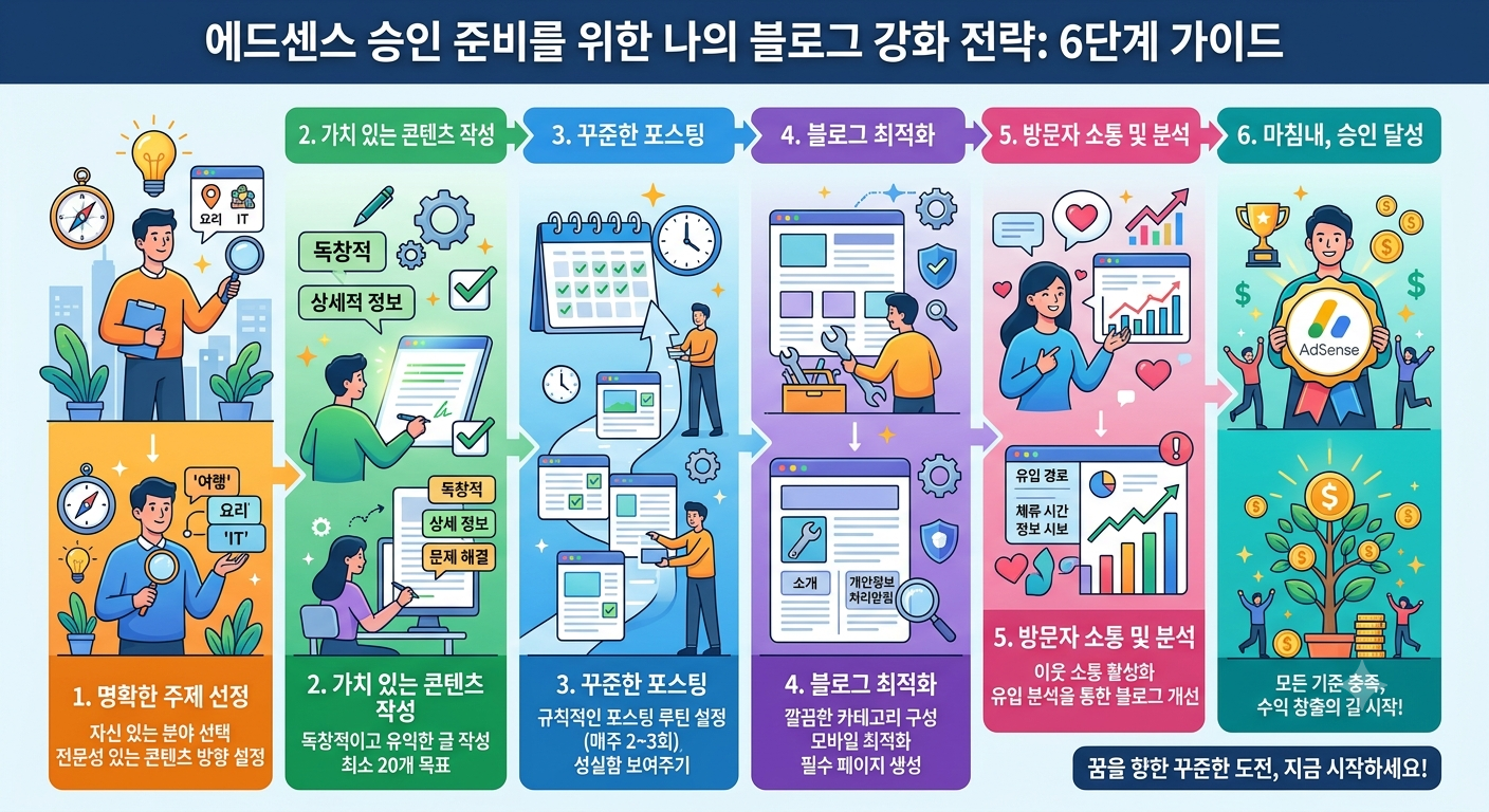 이미지 설명: 에드센스 승인 준비를 위해 한 일들