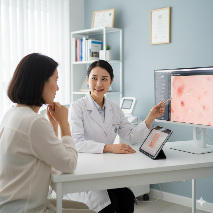 피부과 의사 상담 장면