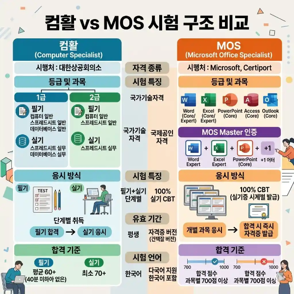 컴활 MOS 준비 기간과 비용 비교