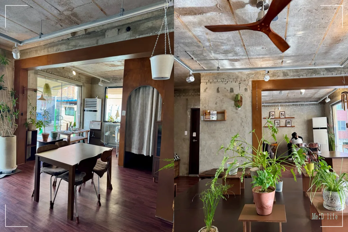 김해-봉리단길-카페-니치니치커피샵-내부-우드인테리어-나무-식물-초록