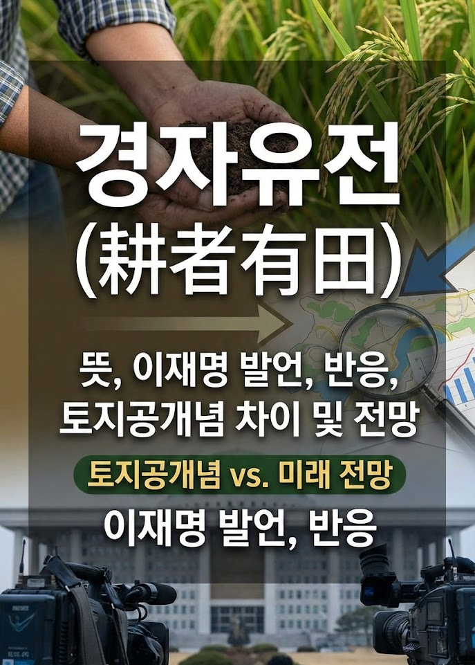 경자유전 뜻, 이재명 대통령 경자유전 발언 이유, 반응, 토지공개념 차이 및 향후 전망