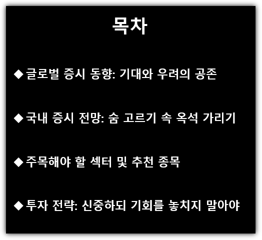 오늘 11월 10일 코스피 지수 예측, 상승 예상 종목 추천, 투자 방안 목차