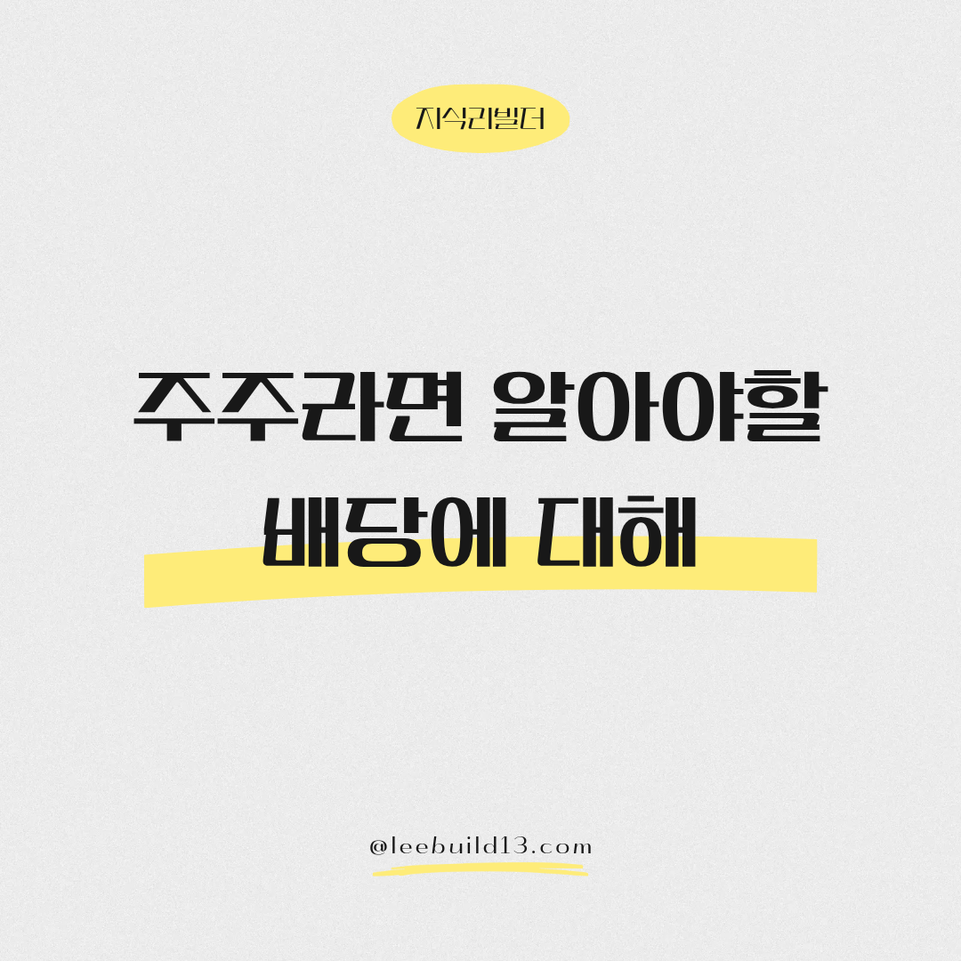 배당 완전정복