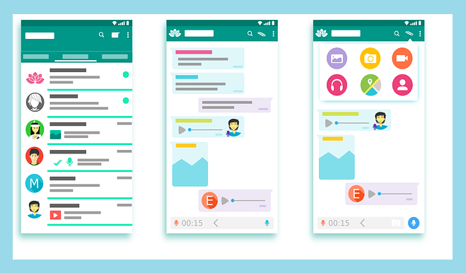스마트폰-채팅-화면-일러스트